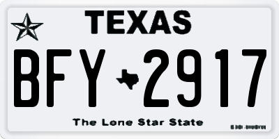 TX license plate BFY2917