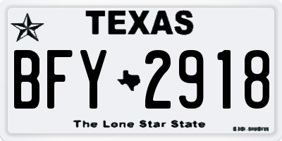 TX license plate BFY2918