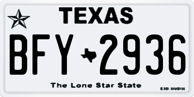 TX license plate BFY2936