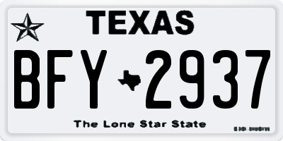 TX license plate BFY2937
