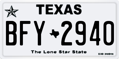 TX license plate BFY2940