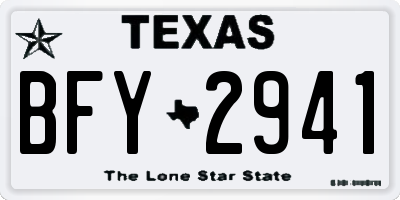 TX license plate BFY2941