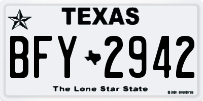 TX license plate BFY2942