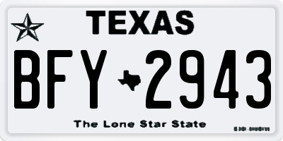 TX license plate BFY2943
