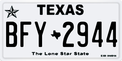 TX license plate BFY2944