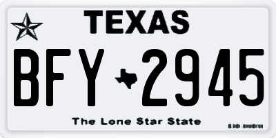 TX license plate BFY2945