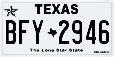 TX license plate BFY2946