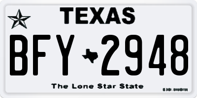 TX license plate BFY2948