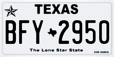 TX license plate BFY2950
