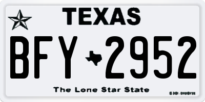 TX license plate BFY2952
