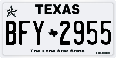 TX license plate BFY2955