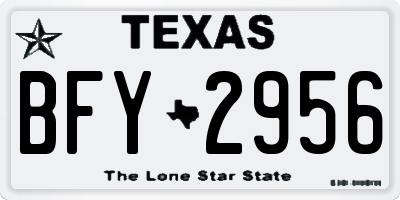 TX license plate BFY2956