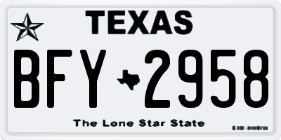 TX license plate BFY2958