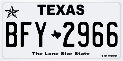 TX license plate BFY2966