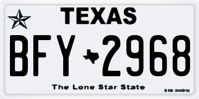 TX license plate BFY2968