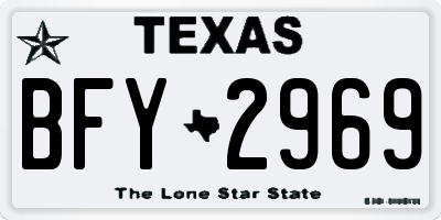 TX license plate BFY2969