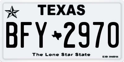 TX license plate BFY2970