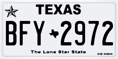 TX license plate BFY2972