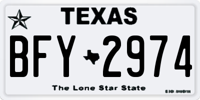 TX license plate BFY2974