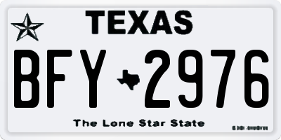 TX license plate BFY2976