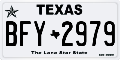TX license plate BFY2979