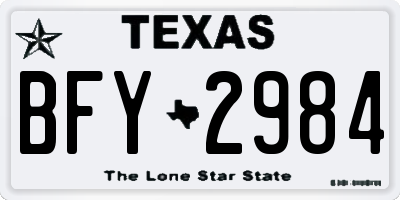 TX license plate BFY2984