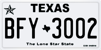 TX license plate BFY3002