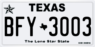 TX license plate BFY3003