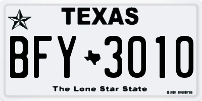 TX license plate BFY3010