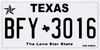 TX license plate BFY3016