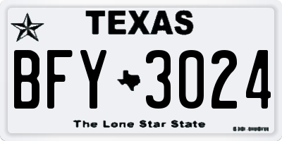 TX license plate BFY3024