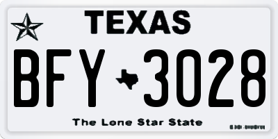 TX license plate BFY3028