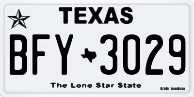 TX license plate BFY3029