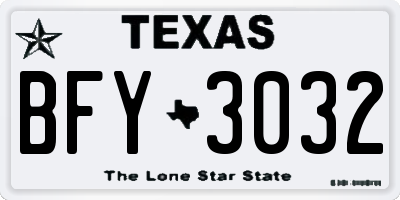 TX license plate BFY3032