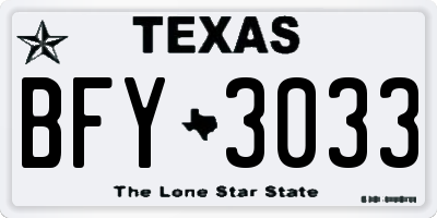 TX license plate BFY3033