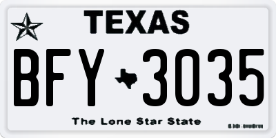 TX license plate BFY3035