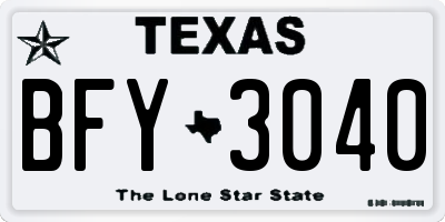 TX license plate BFY3040