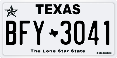 TX license plate BFY3041