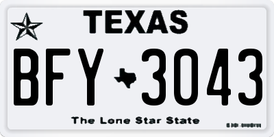 TX license plate BFY3043