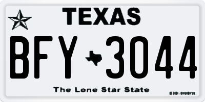 TX license plate BFY3044