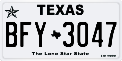 TX license plate BFY3047