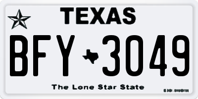 TX license plate BFY3049