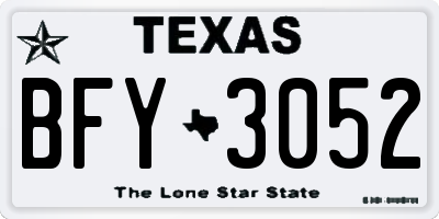 TX license plate BFY3052