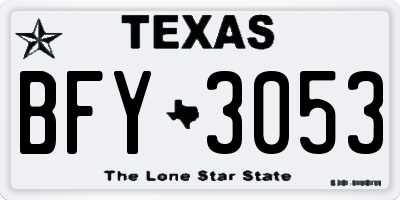 TX license plate BFY3053