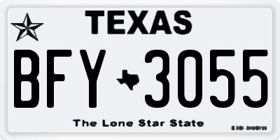 TX license plate BFY3055