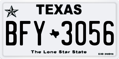 TX license plate BFY3056