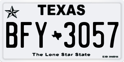 TX license plate BFY3057