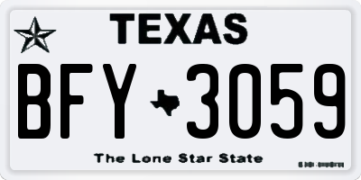 TX license plate BFY3059