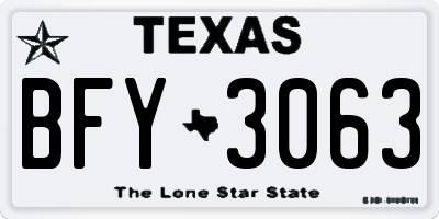 TX license plate BFY3063