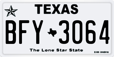 TX license plate BFY3064